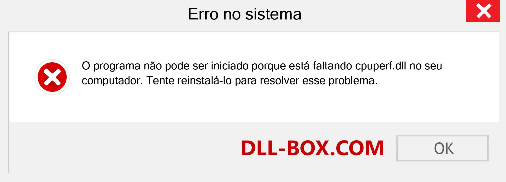 Arquivo cpuperf.dll ausente ?. Download para Windows 7, 8, 10 - Correção de erro ausente cpuperf dll no Windows, fotos, imagens